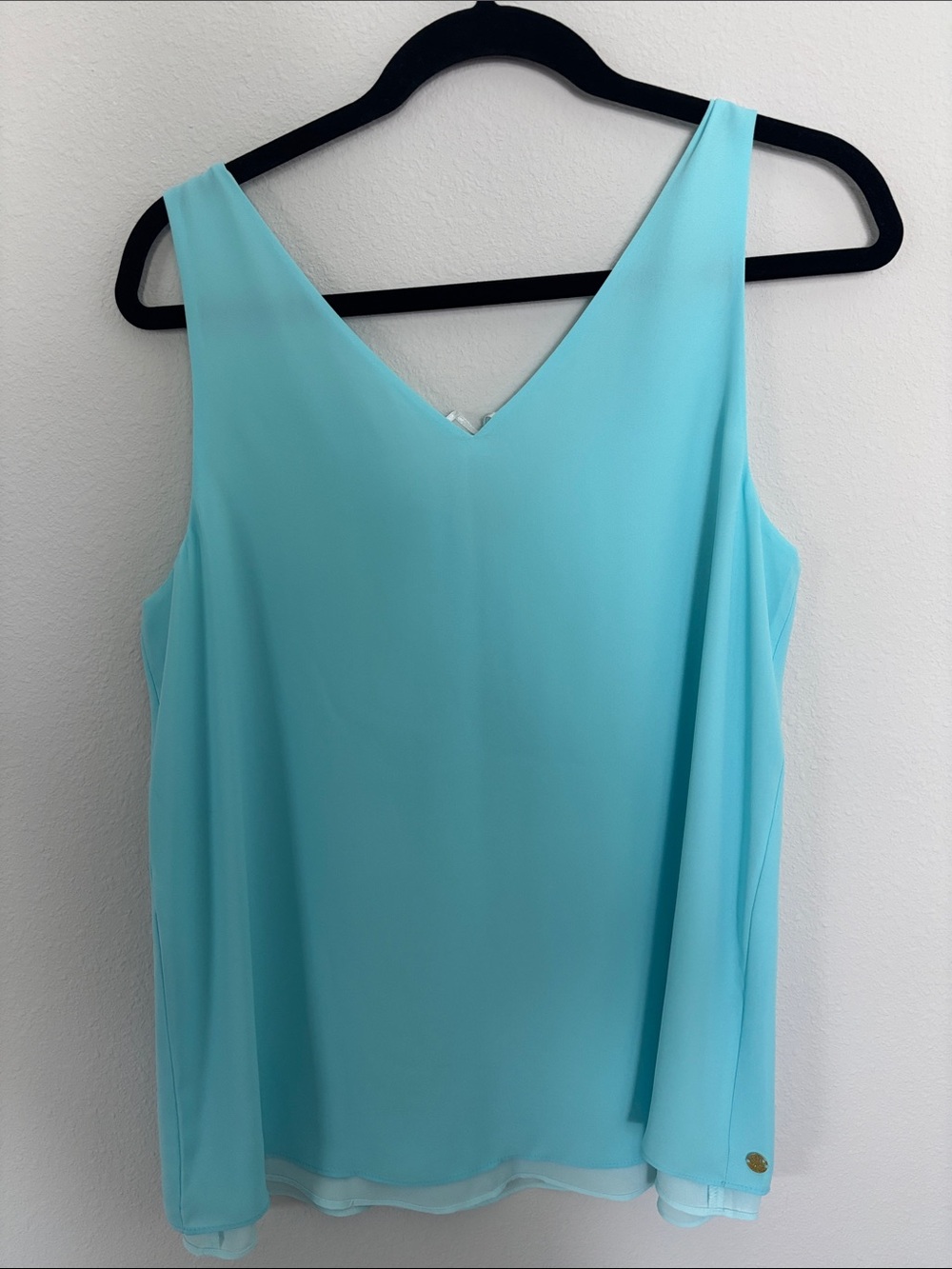 Lilly Pulitzer Florin Sleeveless V-Neck Blue Biza Sz M - Picture 5 of 6